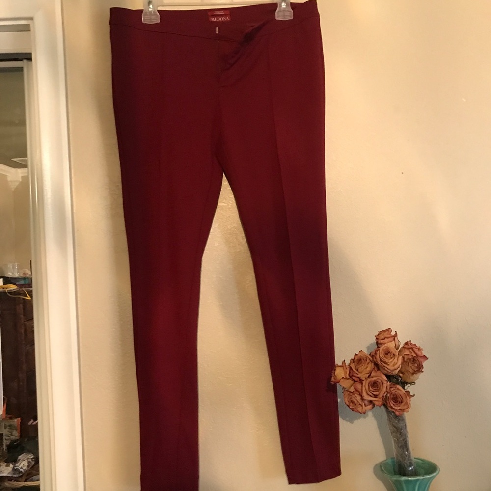 Soft red stretchy pants